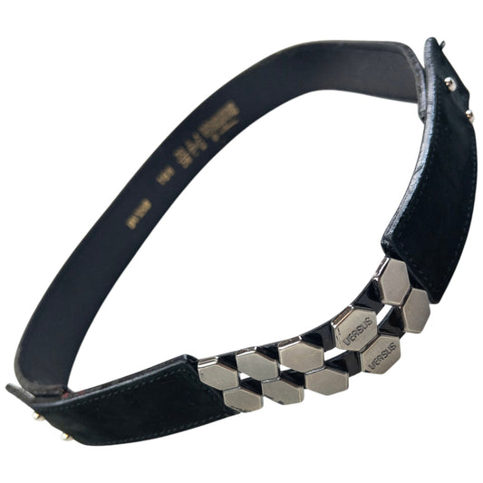Vintage 90s Versace Versus Leather Belt Size W25