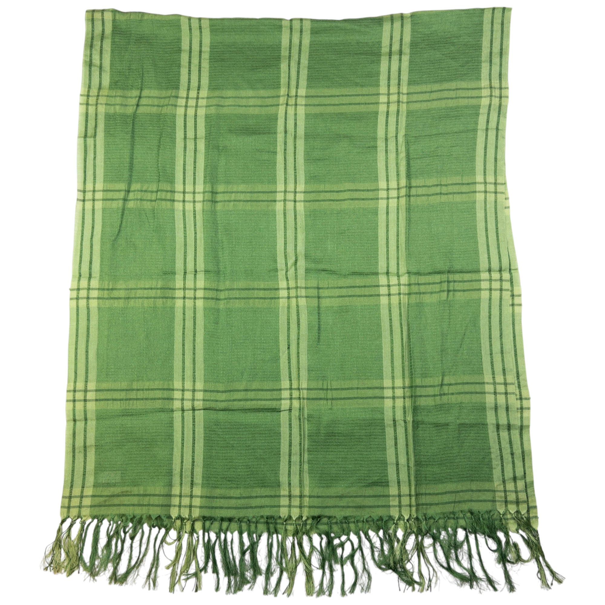 Vintage Issey Miyake Lightweight Checkered Tassel Scarf