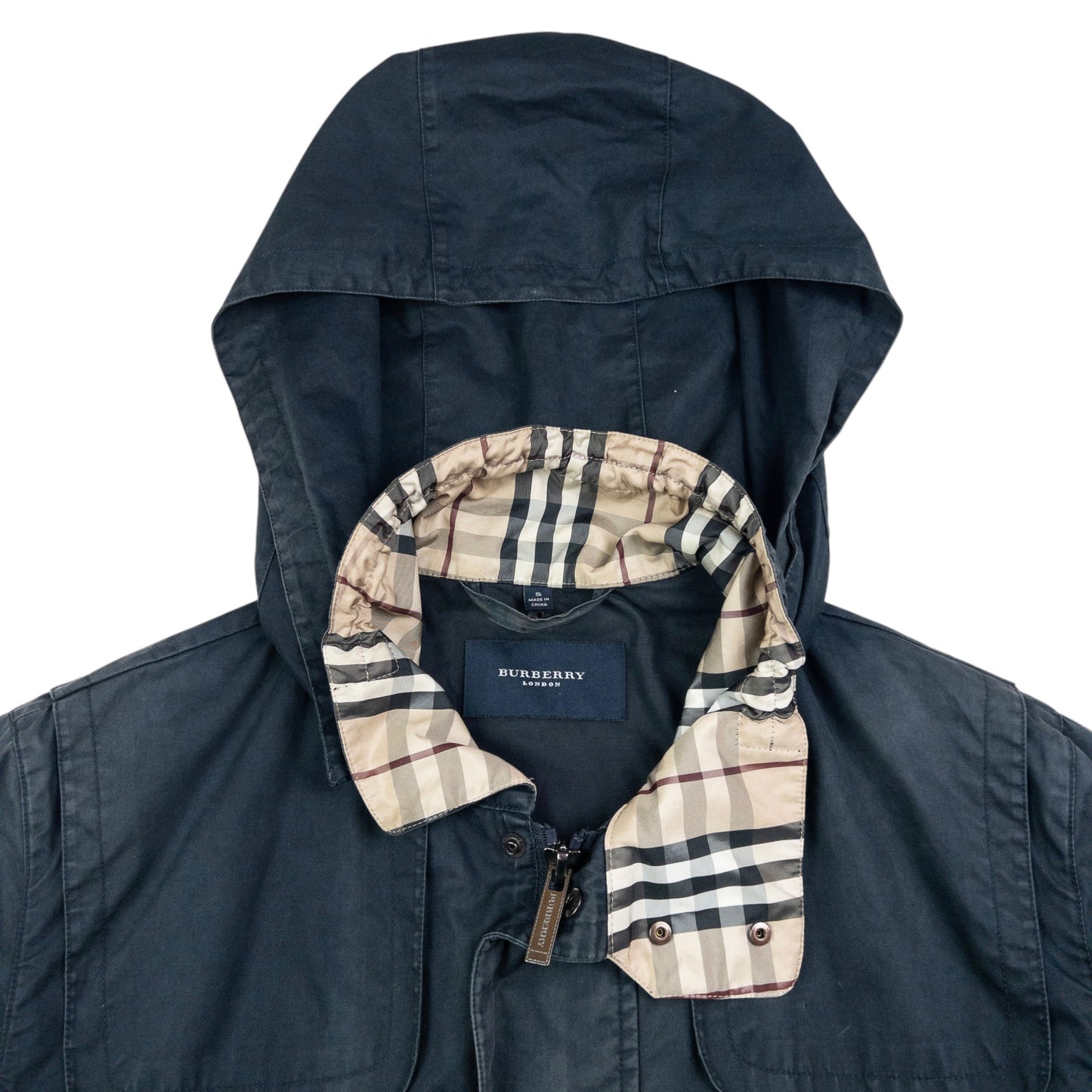 Vintage Burberry Nova Check Collar Zip Up Jacket Size M