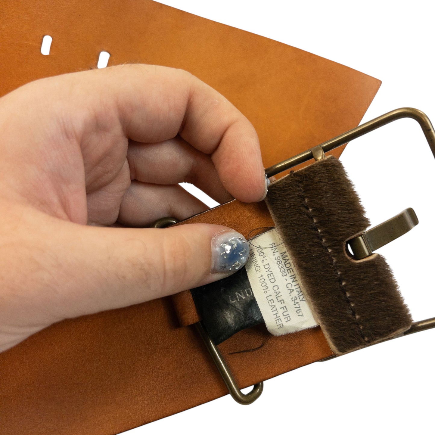 Vintage 2000s Miu Miu Calf Hair Leather Belt Size L