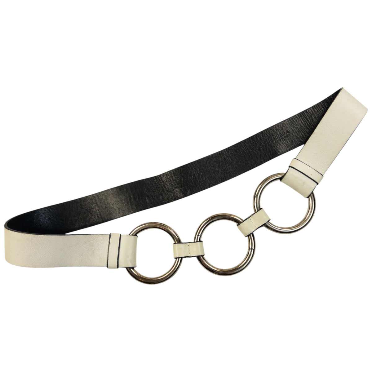 Vintage 2000s Prada Leather Ring Belt Size W32