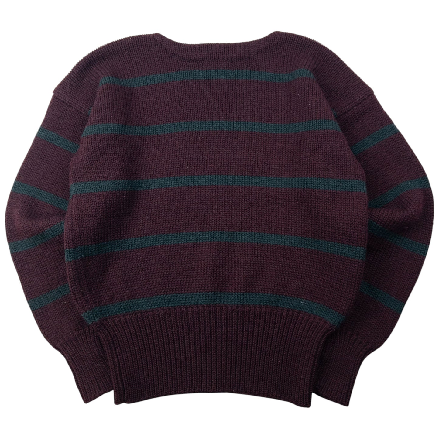 Vintage 90s Polo Ralph Lauren Crest Striped Knit Wool Jumper Size XL