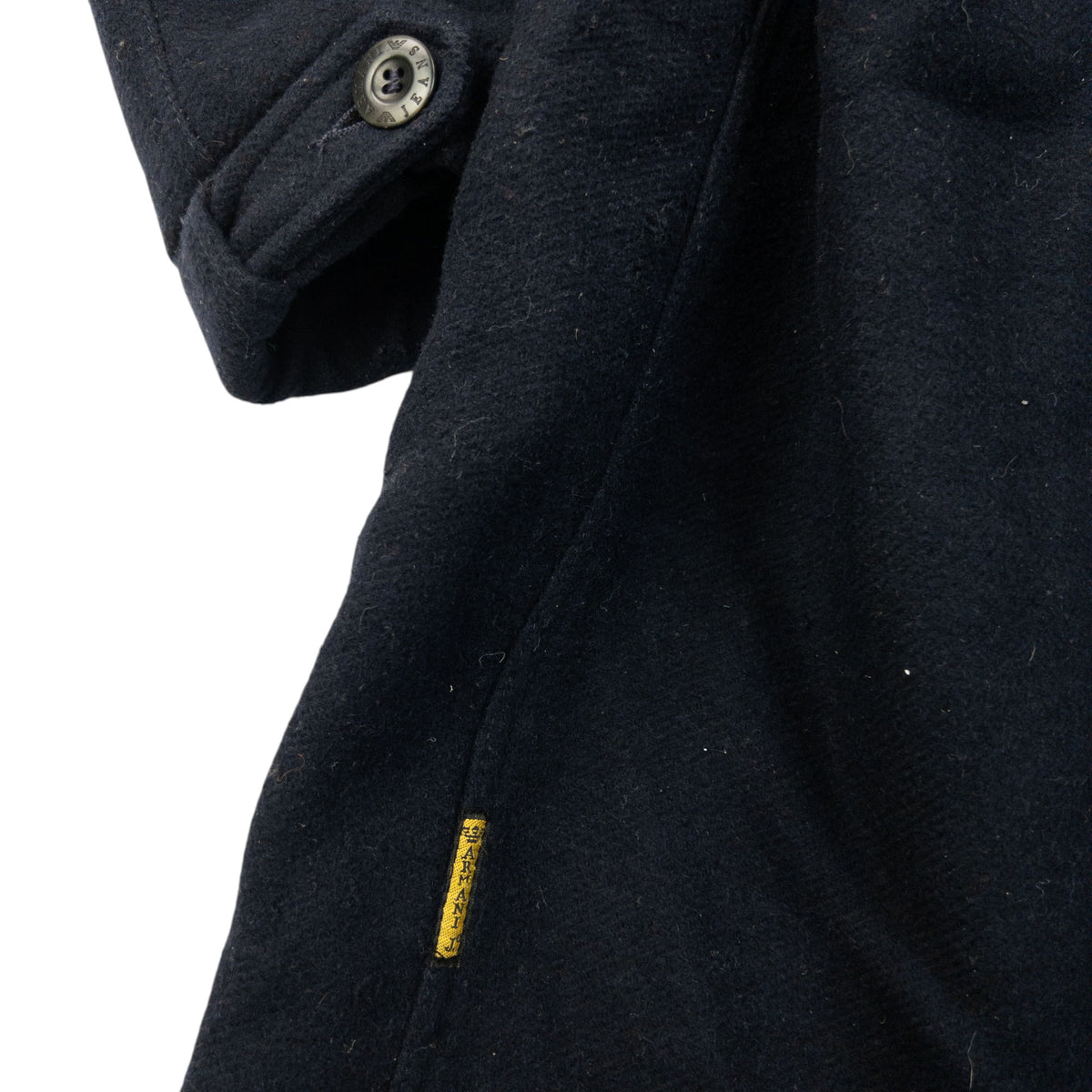Vintage 90s Armani Jeans Zip Up Wool Jacket Size XXL