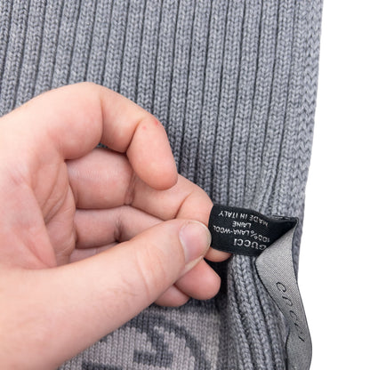 Vintage Gucci Ribbed Knit Wool Scarf