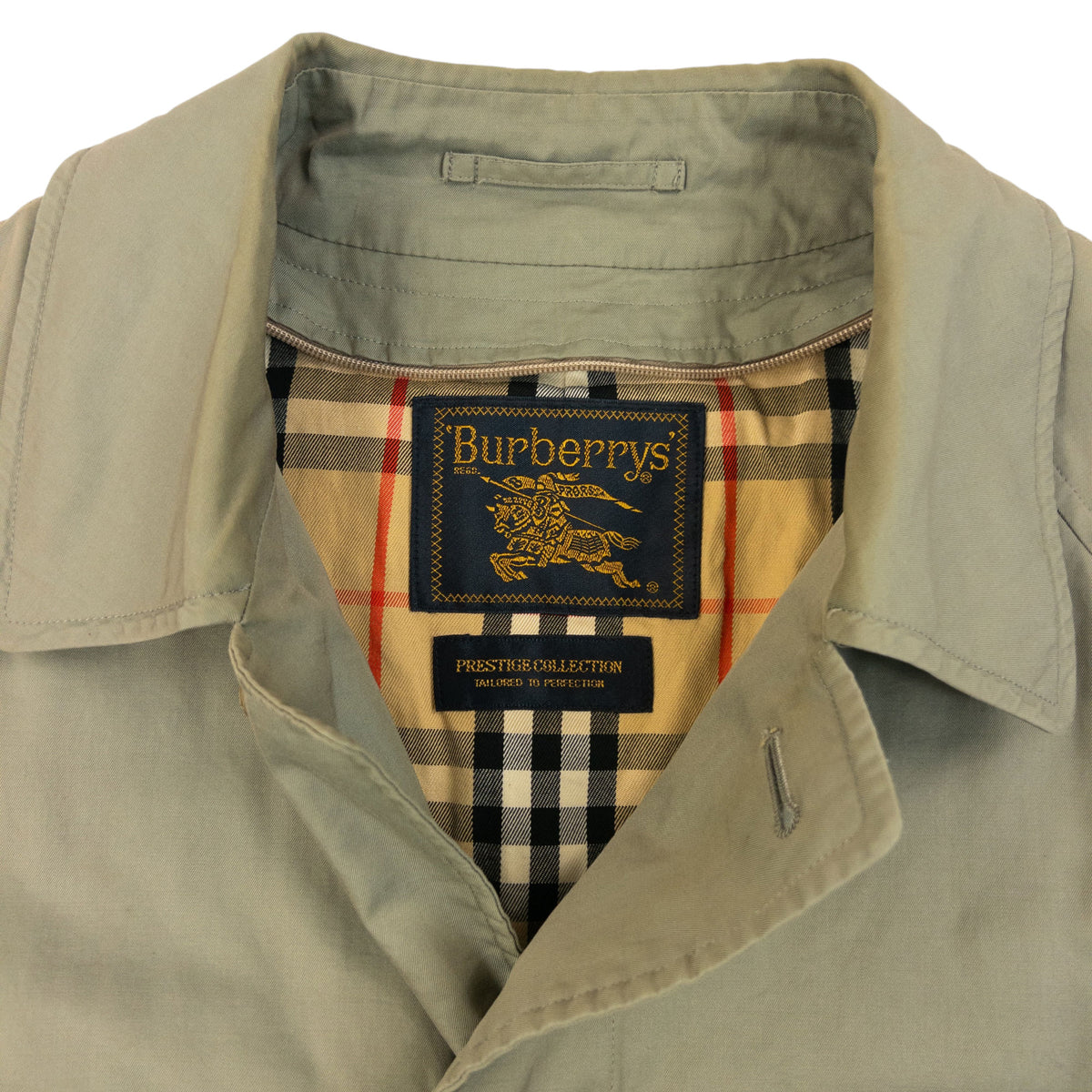 Vintage 80s Burberry Nova Check Lined Trench Jacket Size L