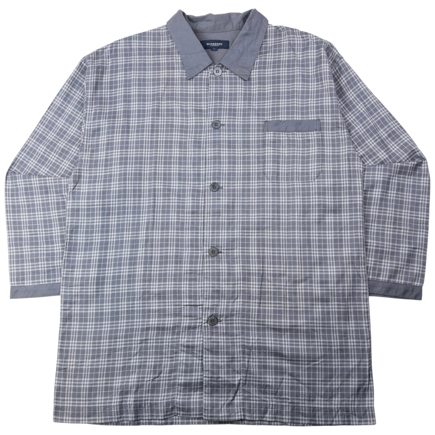 Vintage 2000s Burberry Nova Check Long Sleeve Button Up Pyjama Shirt Size L