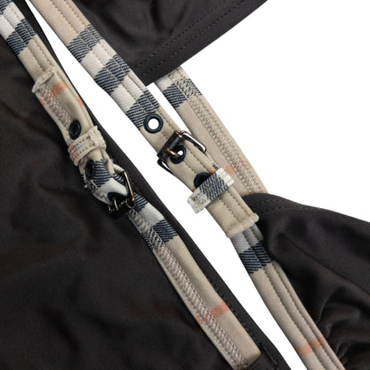 Vintage Burberry Nova Check Trim Buckle Bikini Set Womens Size M