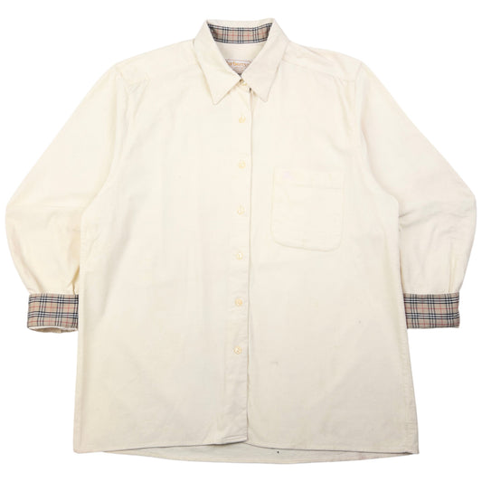 Vintage Burberry Nova Check Cuff Corduroy Long Sleeve Button Up Shirt Size M