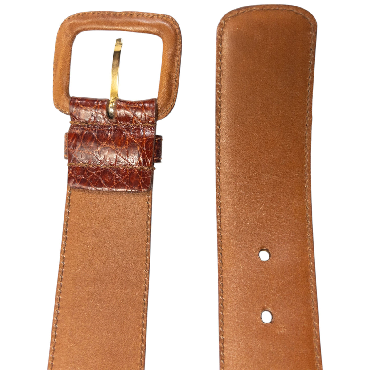 Vintage 2000s Prada Crocodile Leather Belt Size W26