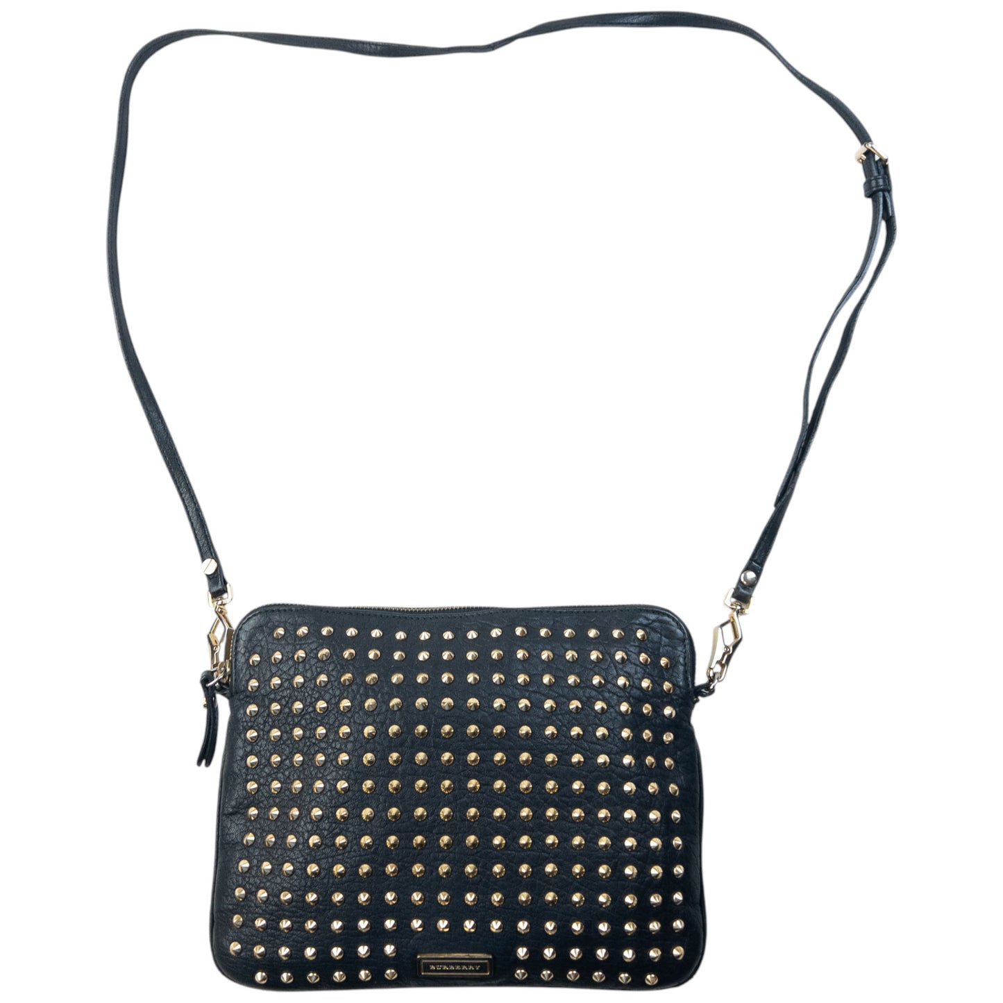 Vintage 2000s Burberry Studded Leather Crossbody Bag
