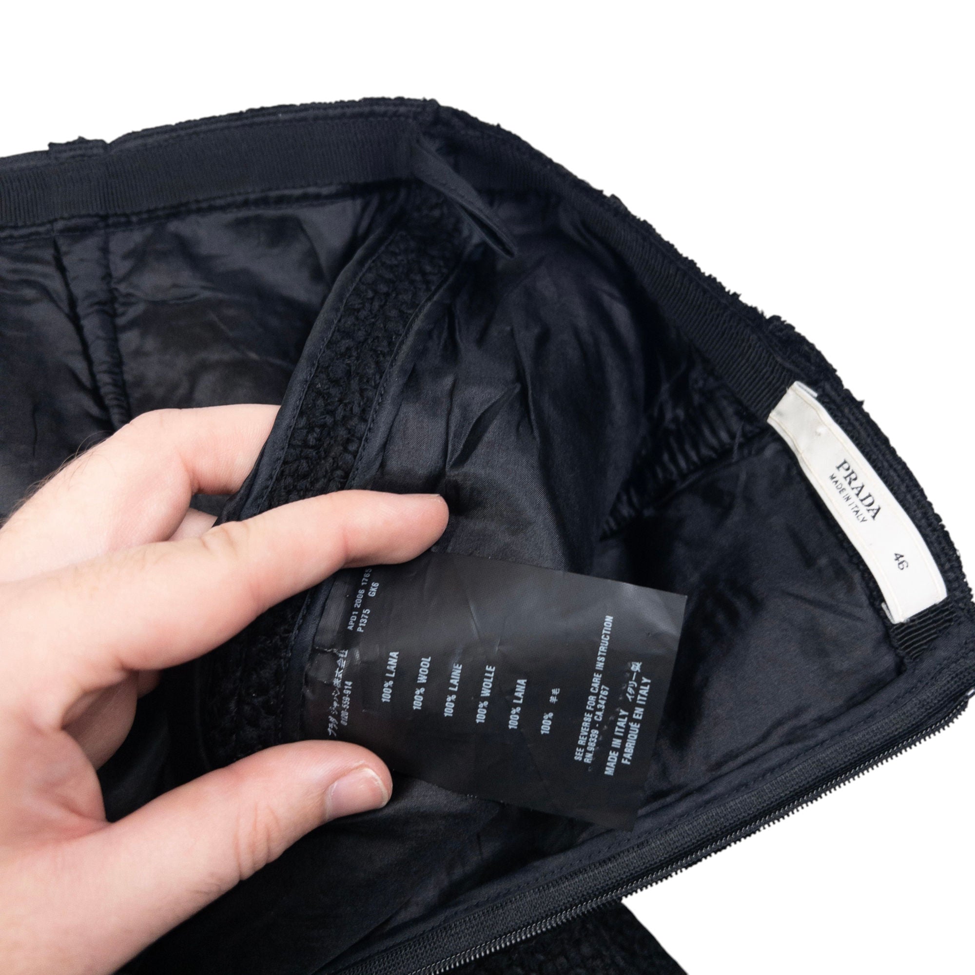 Vintage Prada Pleated Wool Skirt Womens Size W30