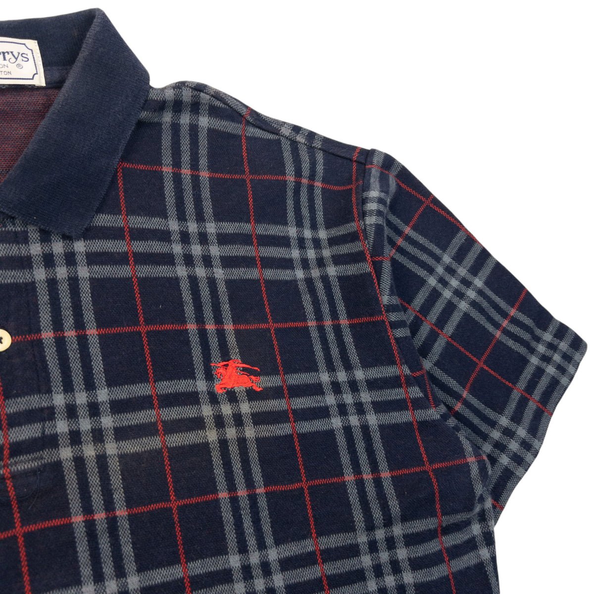 Vintage 90s Burberry Nova Check Polo Shirt Size M