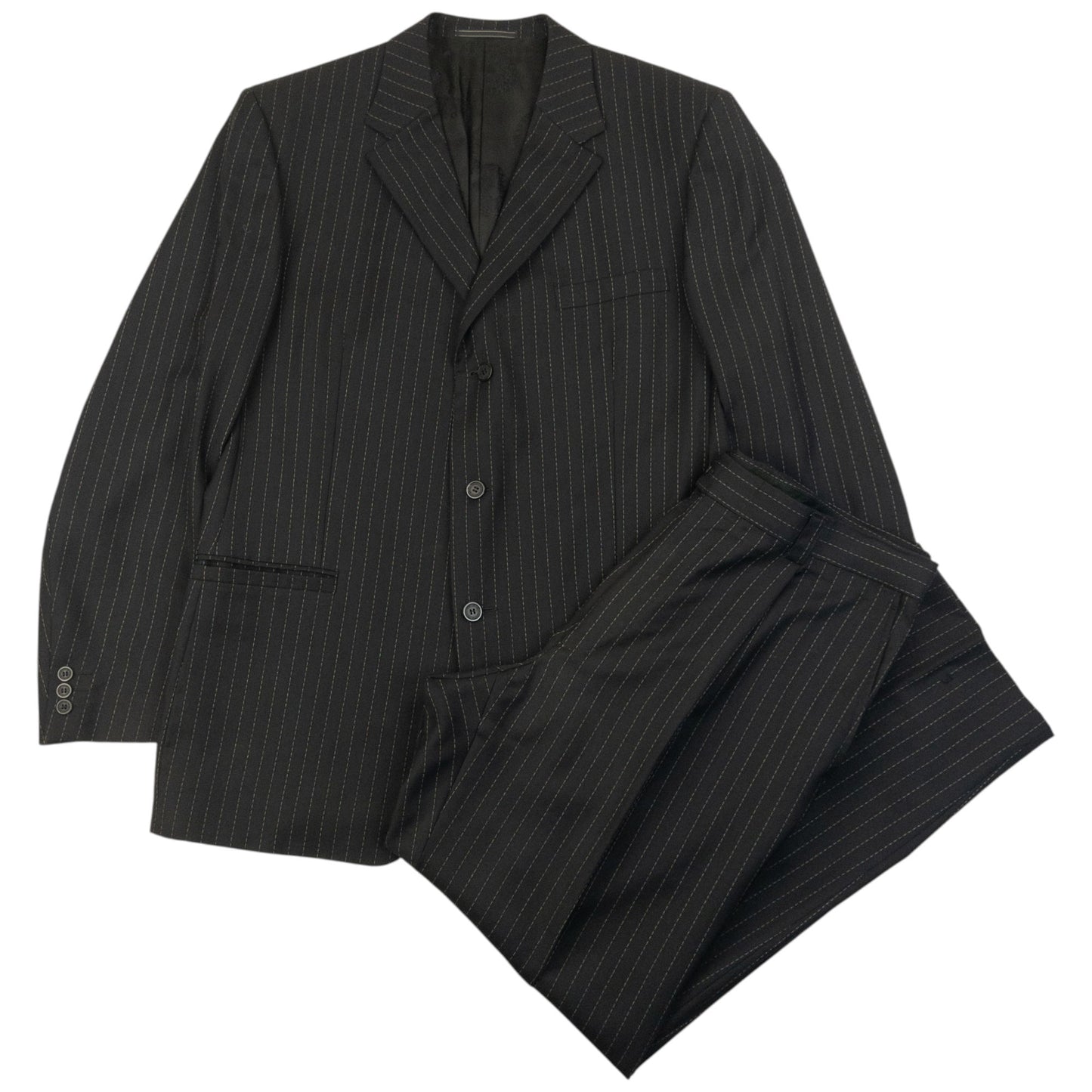 Vintage 2000s Versace Classic V2 Pinstripe Jacket & Trousers Suit Set Size XL