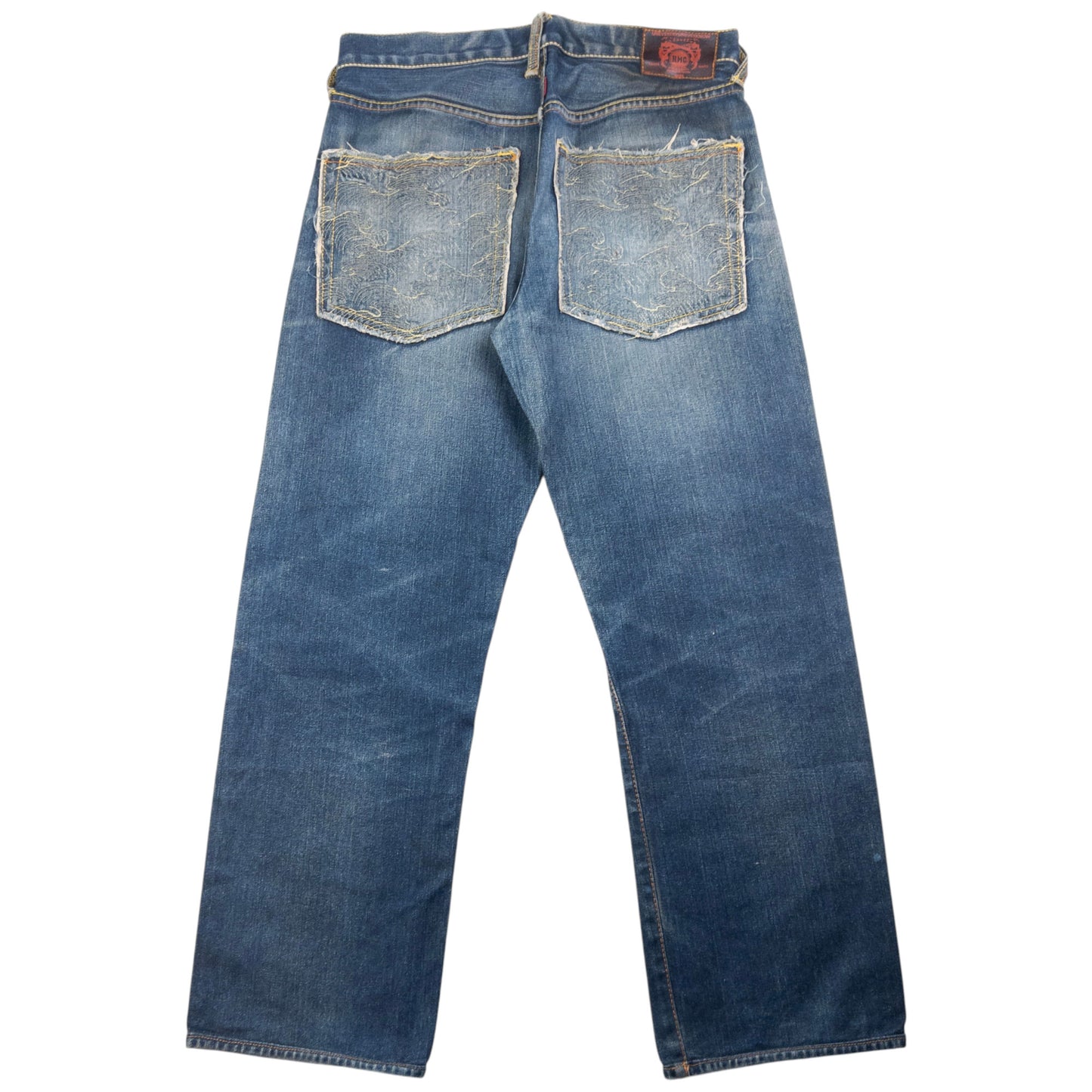 Vintage RMC Red Monkey Company Embroidered Wave Japanese Denim Jeans Size W31