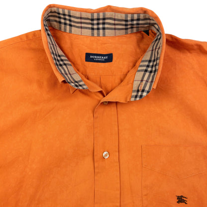 Vintage Burberry Nova Check Cuff Long Sleeve Button Up Shirt Size XL