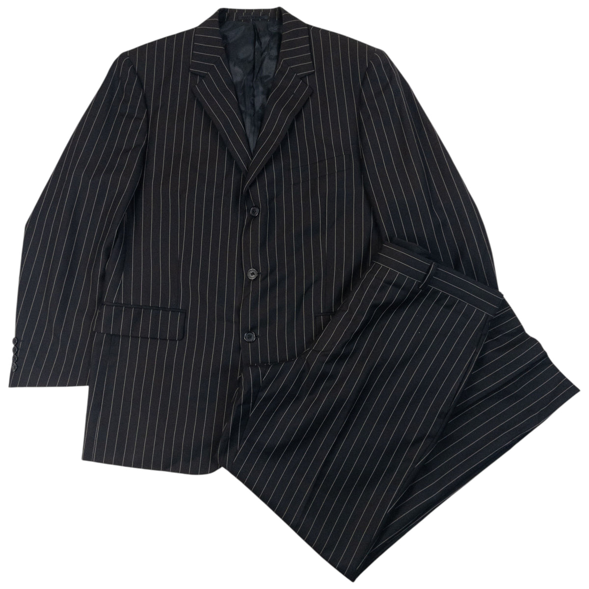 Vintage 2000s YSL Yves Saint Laurent Pinstripe Jacket & Trousers Suit Set SizeL