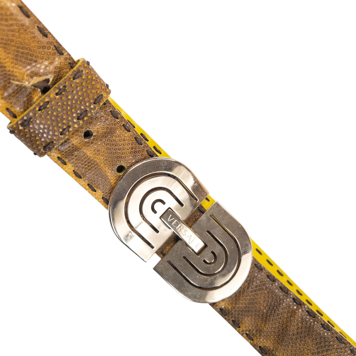 Vintage 90s Versace Snakeskin Leather Belt Size S