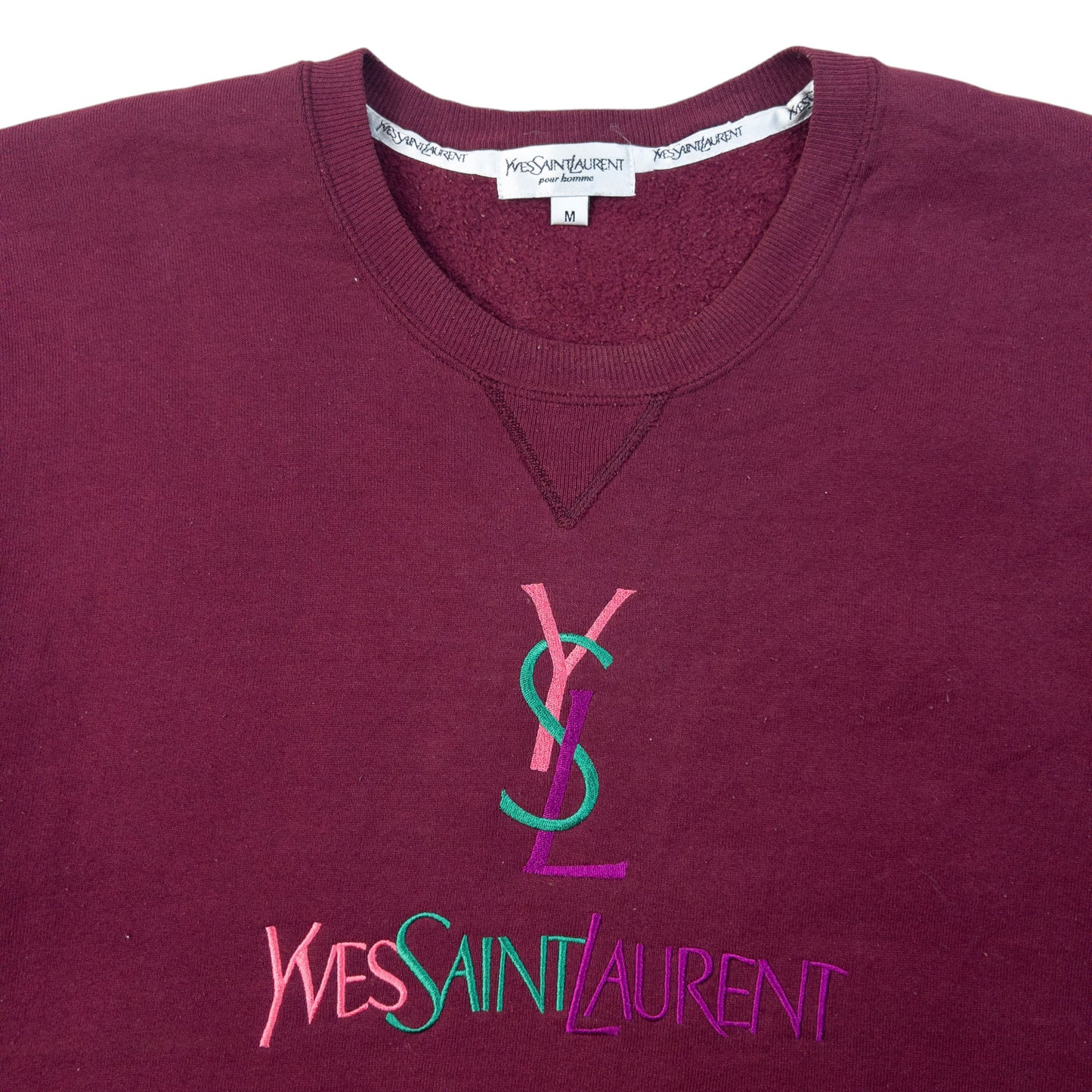 Vintage 2000s YSL Yves Saint Laurent Embroidered Sweatshirt Size M