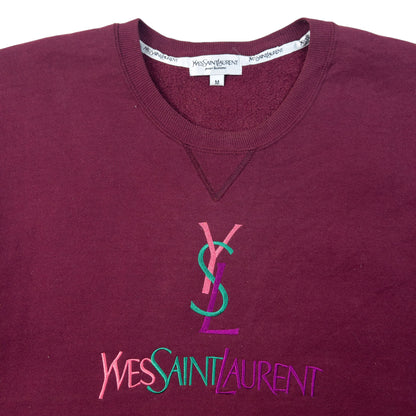 Vintage 2000s YSL Yves Saint Laurent Embroidered Sweatshirt Size M