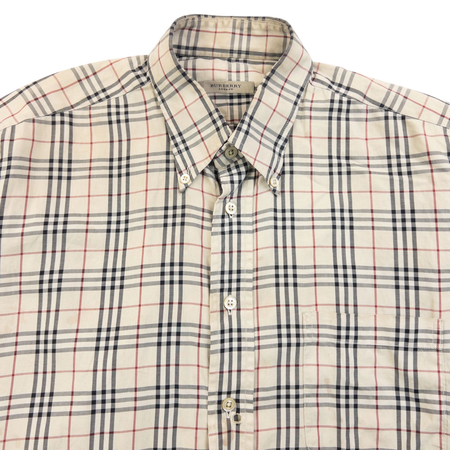 Vintage Burberry Nova Check Long Sleeve Button Up Shirt Size M
