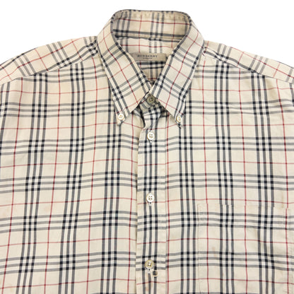 Vintage Burberry Nova Check Long Sleeve Button Up Shirt Size M