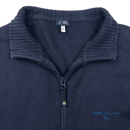 Vintage 2000s Armani Jeans Zip Up Jumper Size M