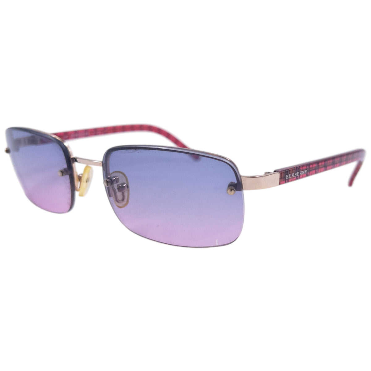 Vintage 2000s Burberry Nova Check Rimless Sunglasses, gradient lenses