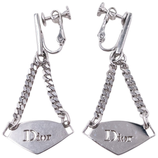 Vintage 2000s Dior By John Galliano Silver Clip-On Earrings
