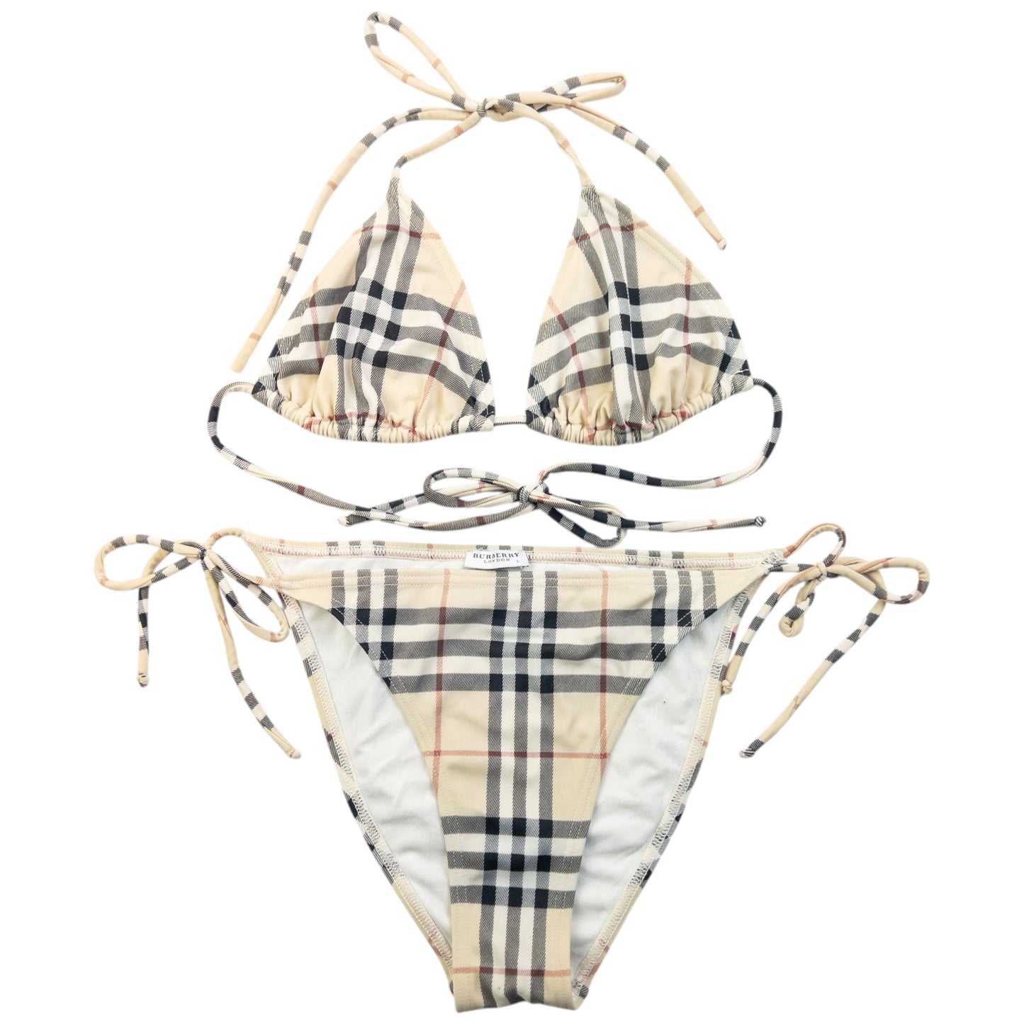 Vintage 2000s Burberry Nova Check Bikini Set Womens Size L