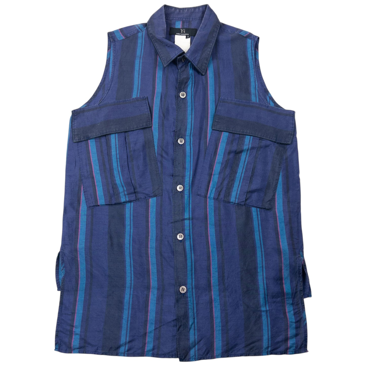 Vintage Yohji Yamamoto Striped Sleeveless Button Up Shirt Size S
