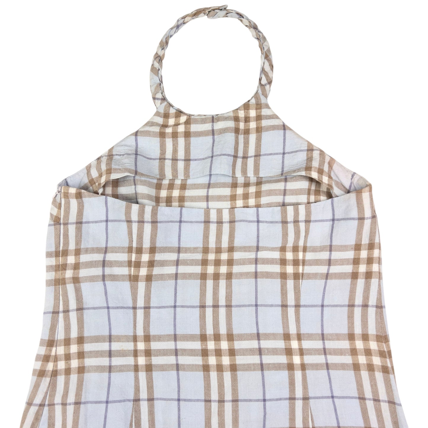 Vintage Burberry Nova Check Halter Dress Womens Size M