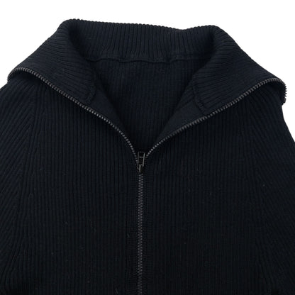 Vintage 2000s Yohji Yamamoto Zip Up Ribbed Wool Jumper Womens Size S