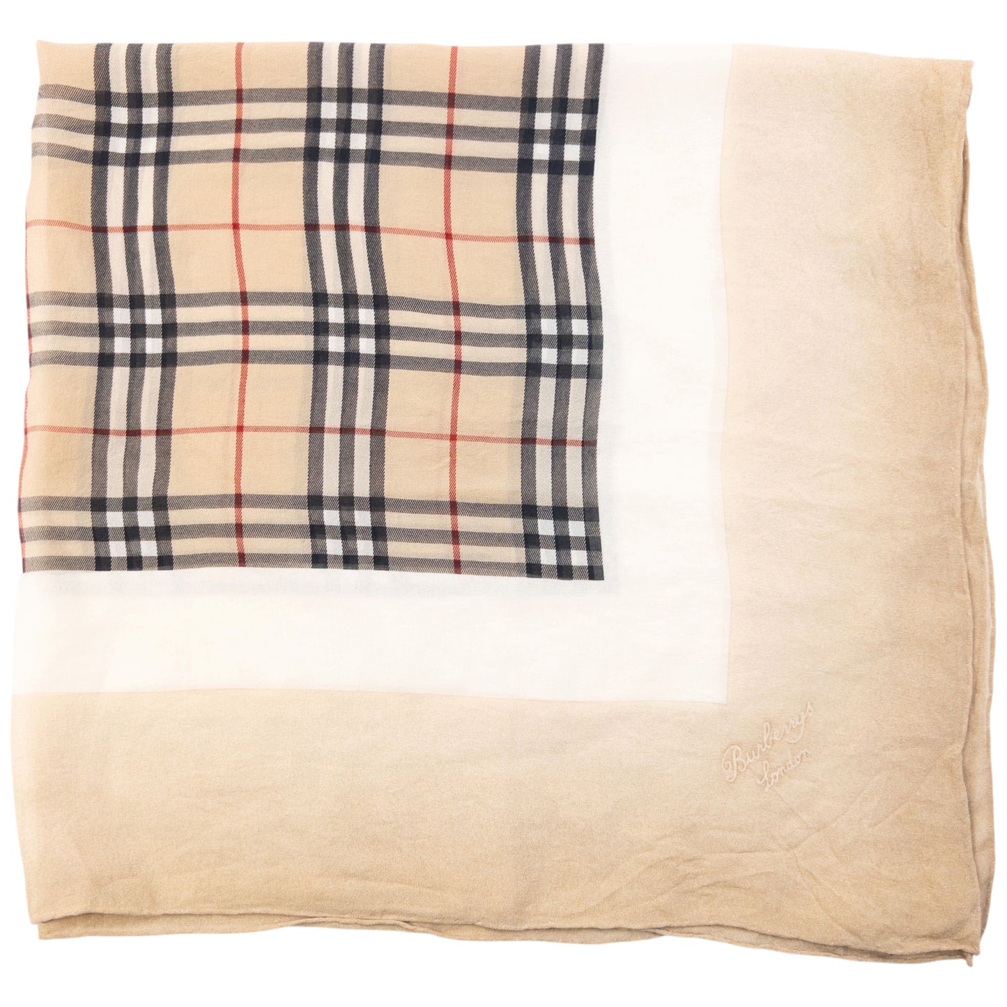 Vintage 90s Burberry Nova Check Sheer Silk Scarf