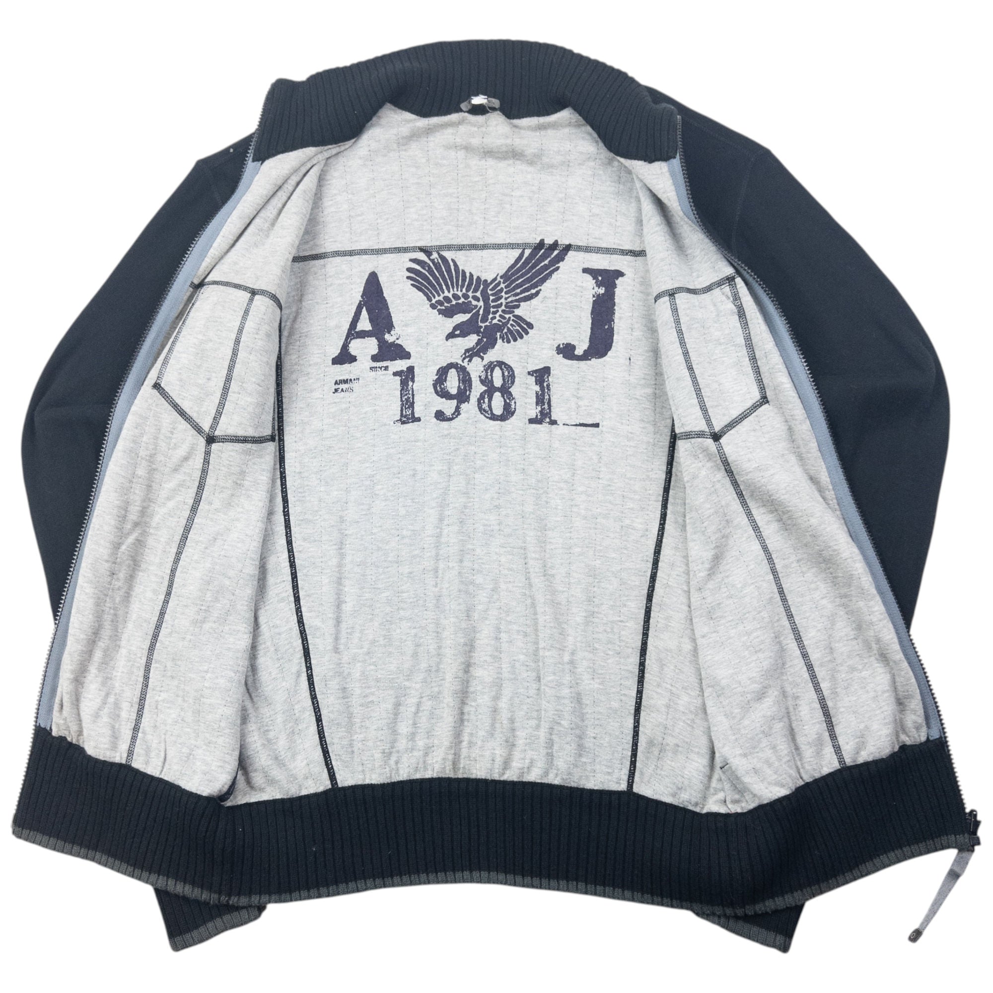 Vintage Armani Jeans Reversible Zip Up Jumper Size M