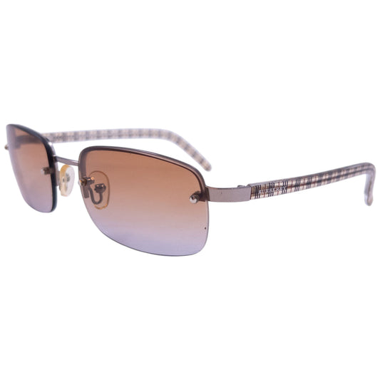 Vintage Burberry Nova Check Rimless Sunglasses