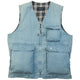 Vintage 2000s Burberry Denim Gilet Cargo Vest Size XS
