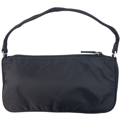Vintage 2000s Prada Mini Baguette Shoulder Bag in black, photo 2
