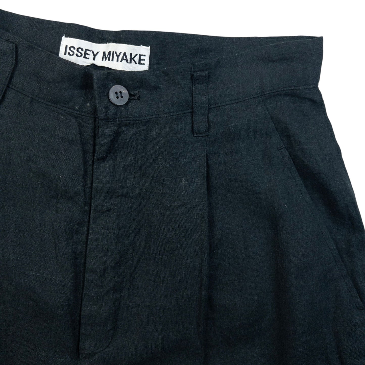 Vintage 90s Issey Miyake Pleated Linen Trousers Size W24