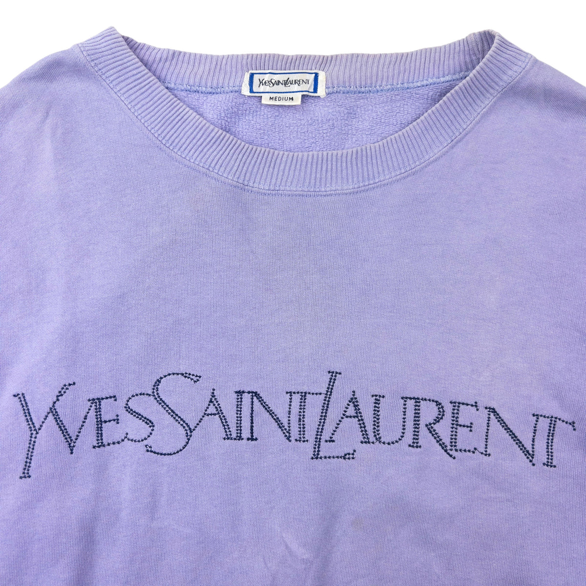Vintage 80s YSL Yves Saint Laurent Embroidered Sweatshirt Size L