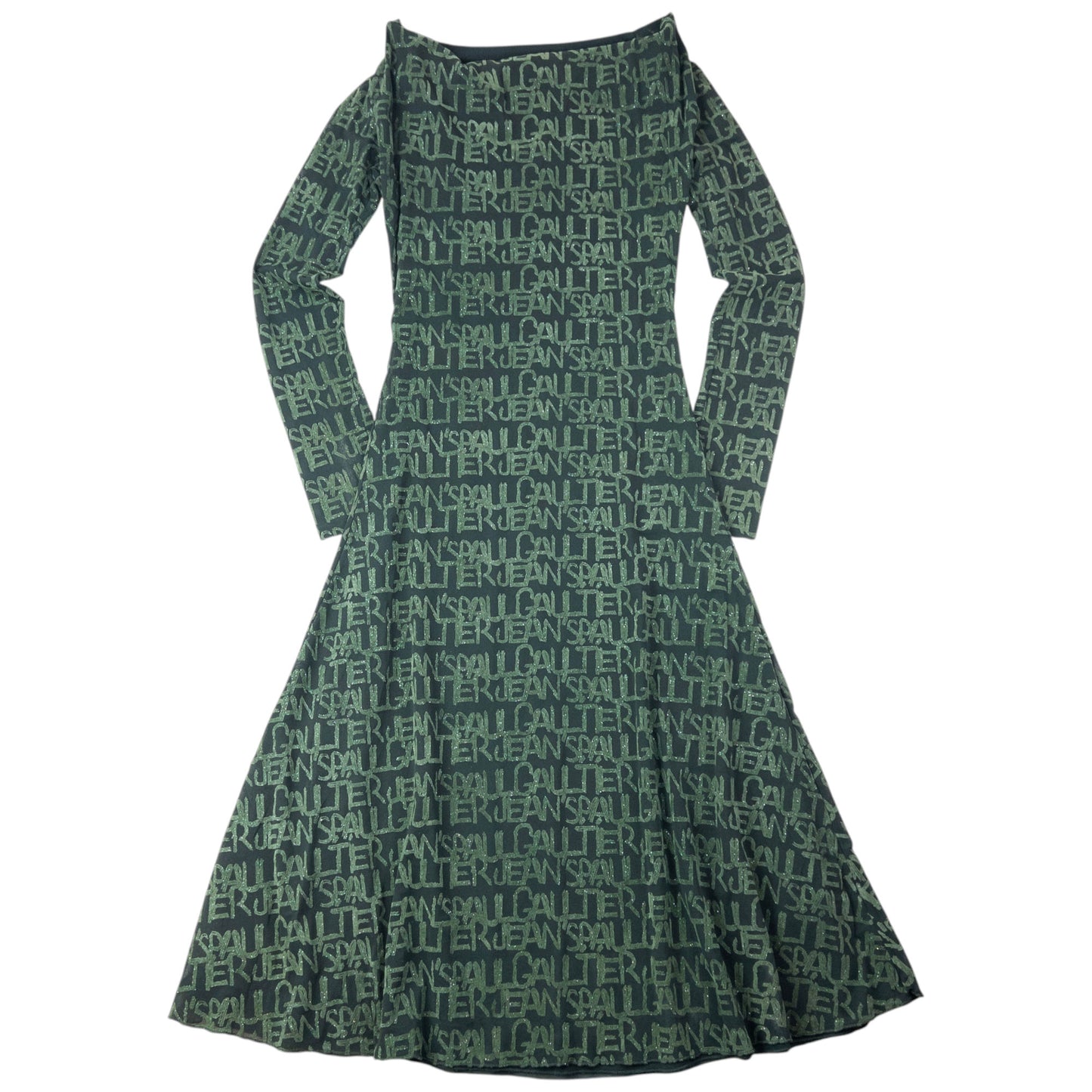 Vintage 2000s Jean Paul Gaultier Mesh Monogram Long Sleeve Dress Womens Size S