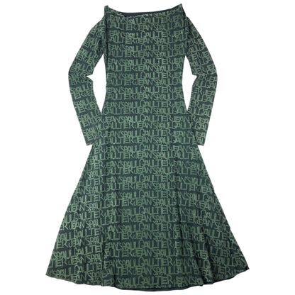 Vintage 2000s Jean Paul Gaultier Mesh Monogram Long Sleeve Dress Womens Size S