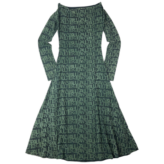 Vintage 2000s Jean Paul Gaultier Mesh Monogram Long Sleeve Dress Womens Size S