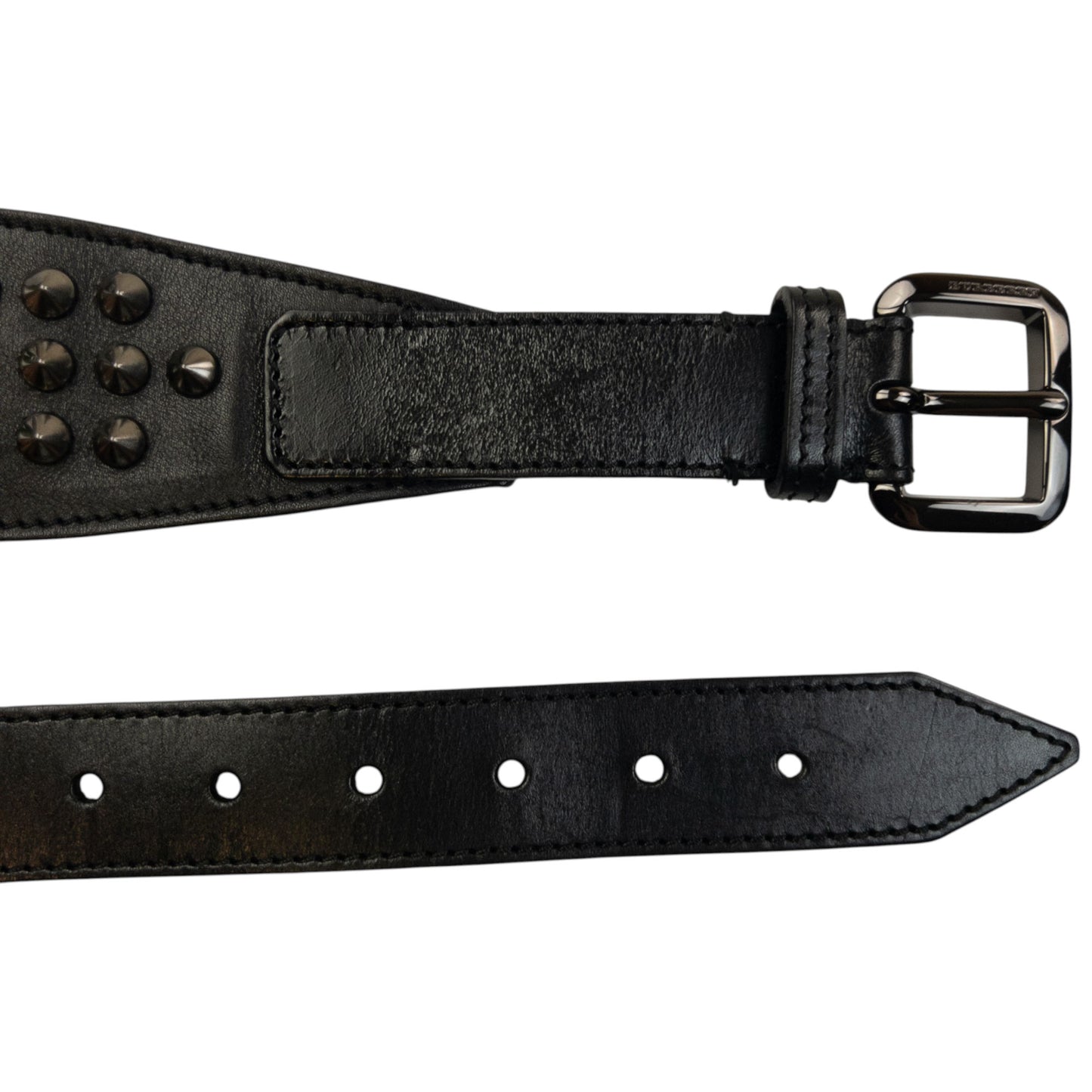 Vintage 2000s Burberry Studded Leather Belt Size S
