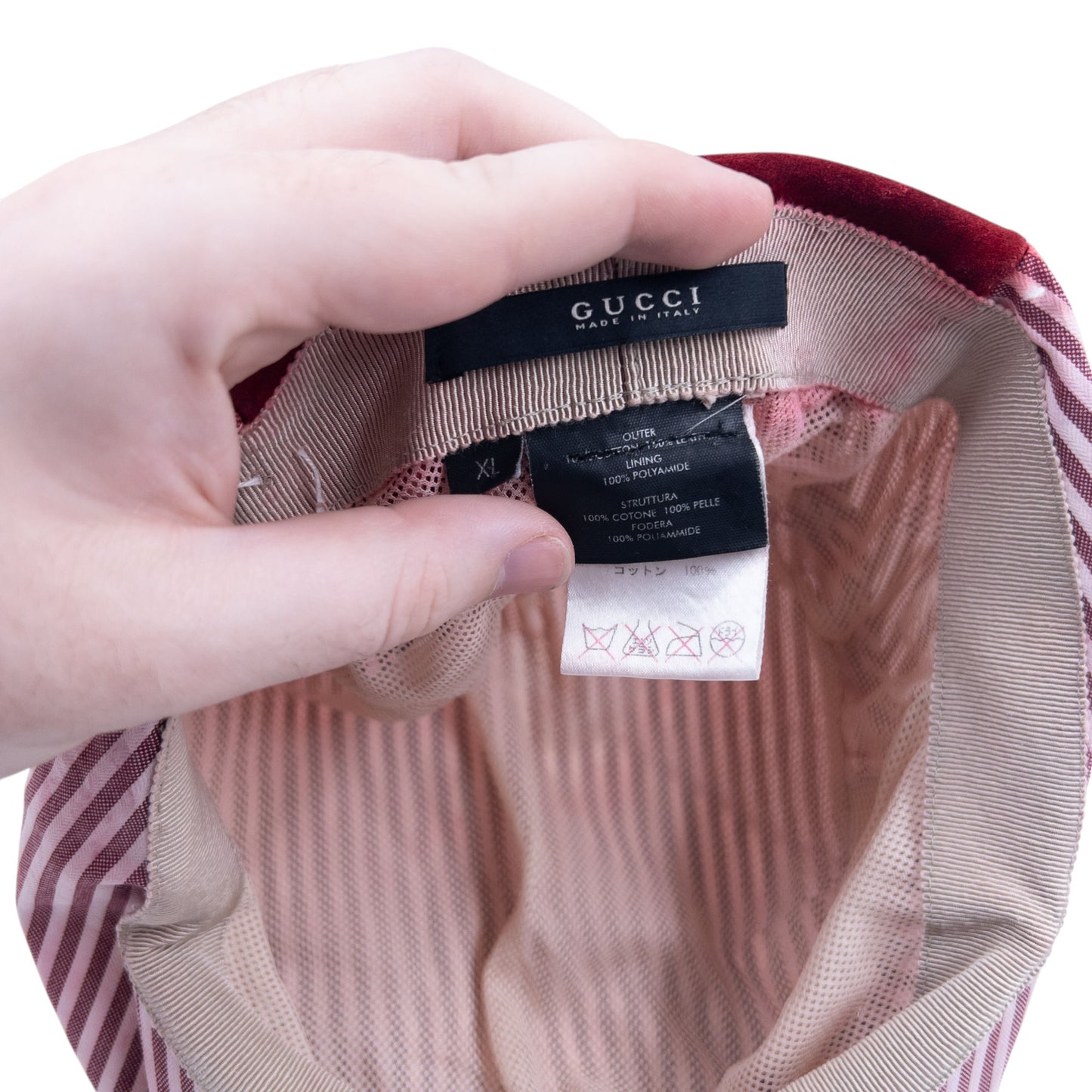 Vintage 2000s Gucci Striped Flat Cap Hat Size XL