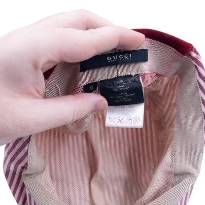 Vintage 2000s Gucci Striped Flat Cap Hat Size XL