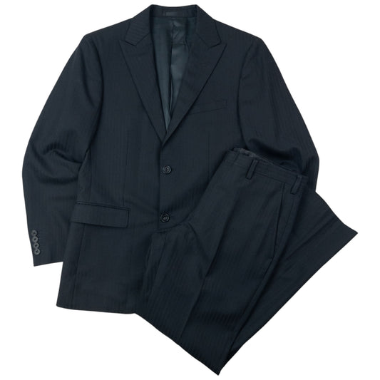 Vintage 2000s Burberry Black Label Striped Jacket & Trousers Suit Set Size M
