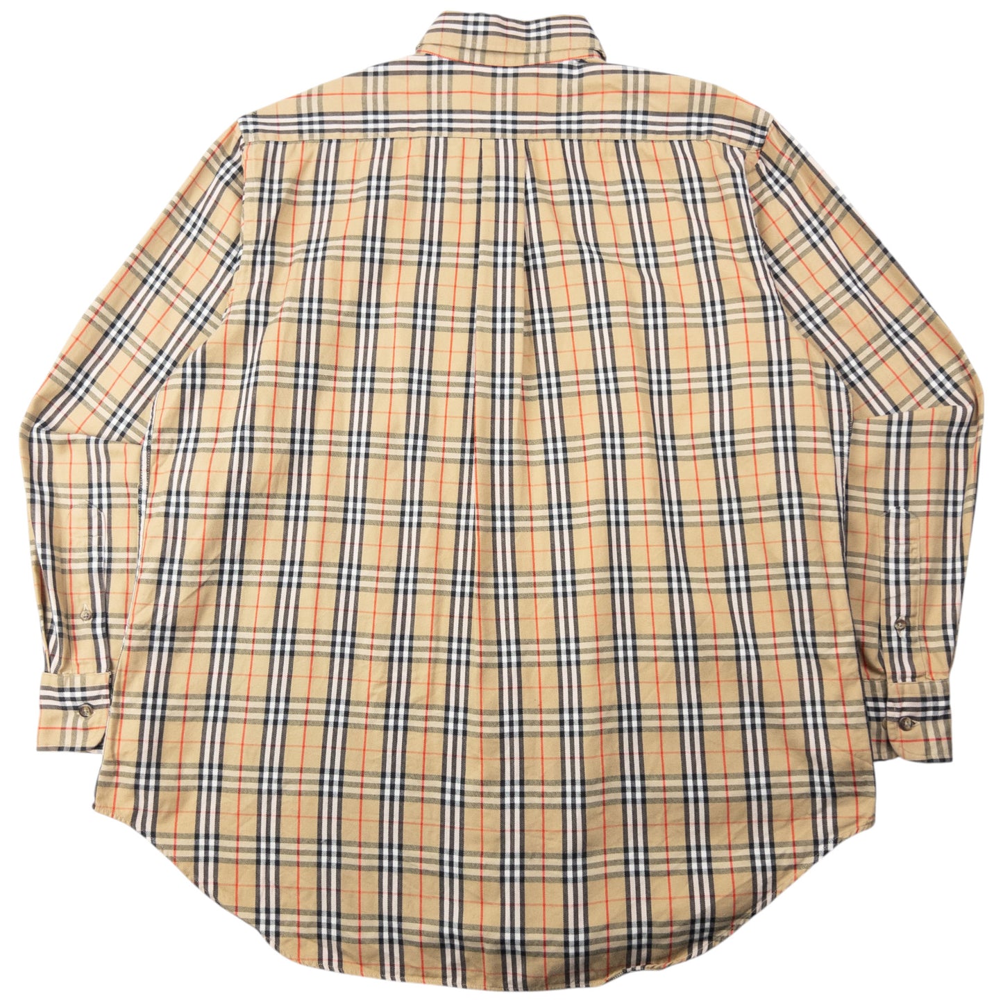 Vintage 90s Burberry Nova Check Long Sleeve Button Up Shirt Size XL