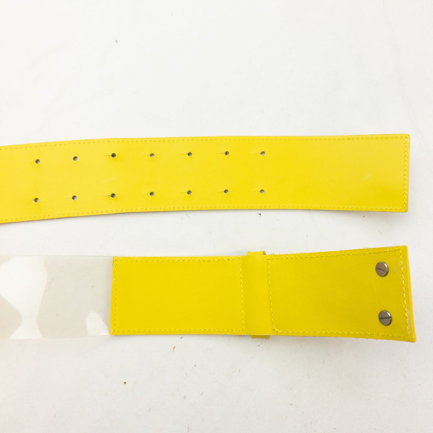 Vintage 2000s Issey Miyake Leather & Clear Vinyl Belt Size XL
