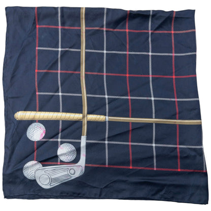 Vintage 90s Burberry Golf Club Silk Scarf
