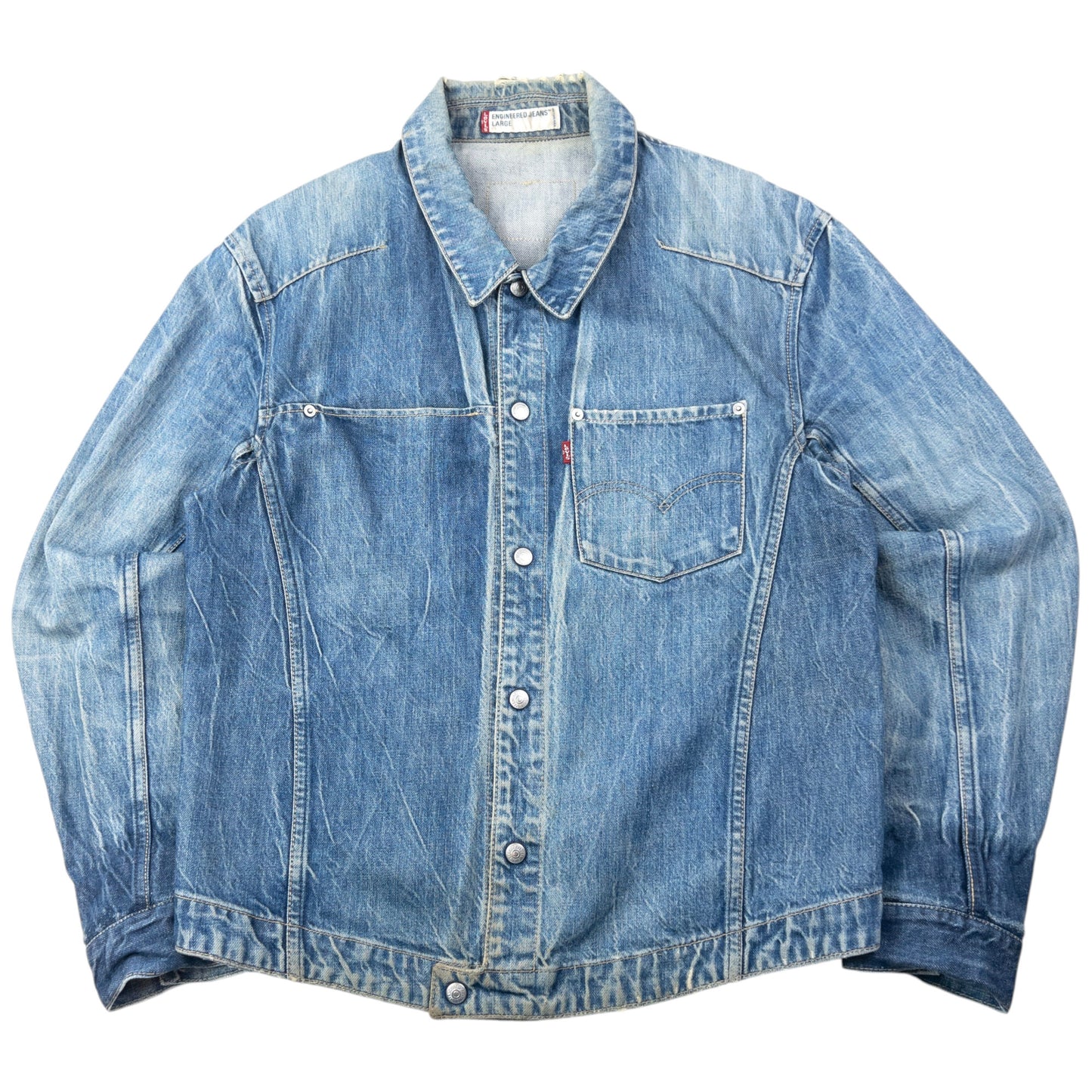 Vintage 2000s Levi's Engineered Garments Distressed Denim Jacket Size M